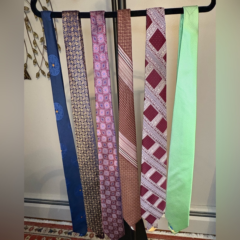 6 Men’s Neck Ties - Vintage YSL and 5 Additional Ties Bundle